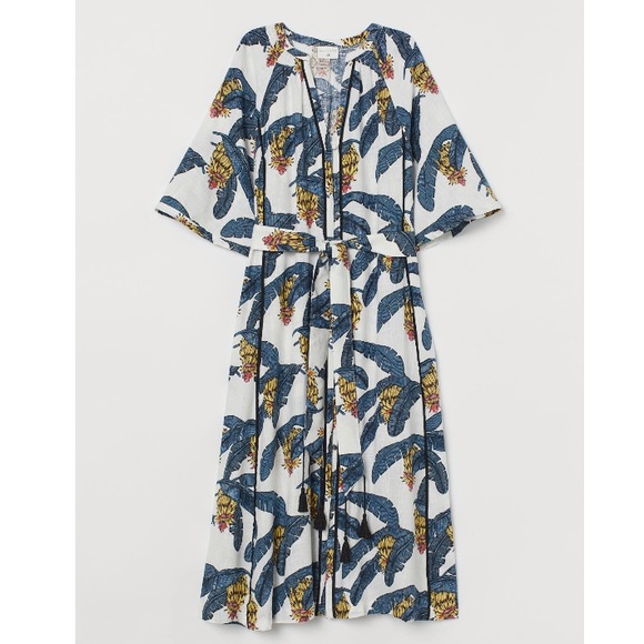 H&M Dresses & Skirts - H&M x Desmond & Dempsey White Banana Leaf Kaftan